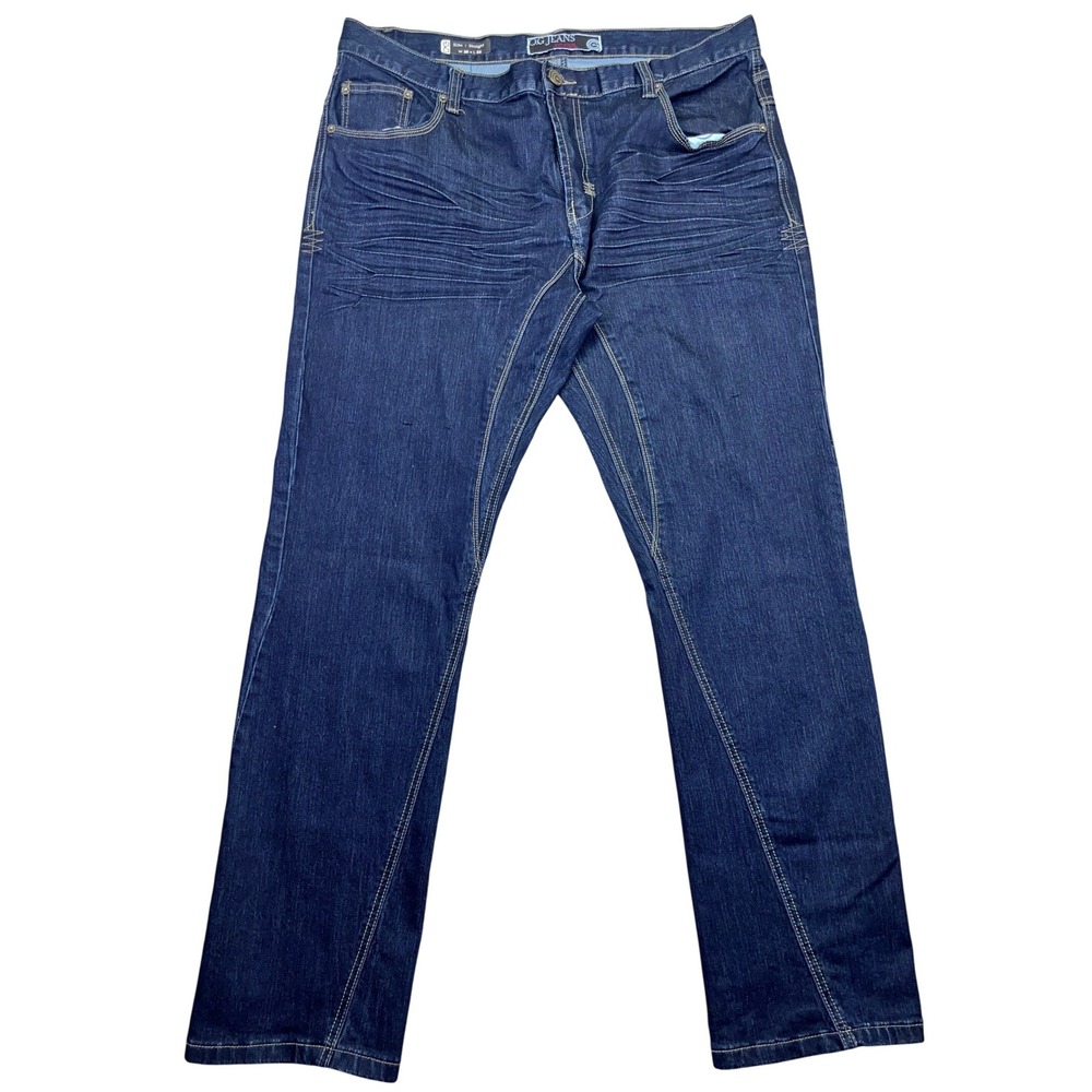 OG Jeans Biker Mens Slim Straight Dark Wash Denim Sz 38 Grunge Retro Western‎